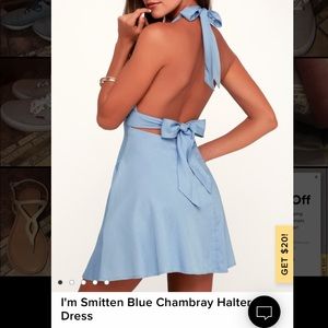 Lulu’s I’m Smitten Chambray Halter Dress